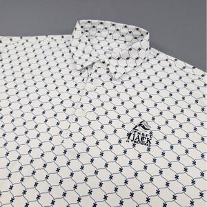 Three Jack National Polo Shirt Mens XL White All Over Print Performance Golf‎